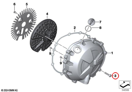 Vite ISA M6X30 OEM 11148563763 per motociclette BMW R 1300 GS, S 1000 R, M 1000 RR ... e altro. BMW MOTORAD originale.
