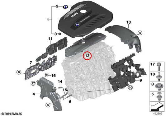 Akustikschaum OEM 11148570836 für BMW G20, G21, G30, G31, G32, G11, G12, G14, G15, G16, G01, G02, G05, G06, G07. Original BMW.