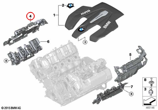 Tetto acustico della copertura della ruggine OEM 11148626979 per BMW G30, G11, G12, G05, G07. BMW originale.