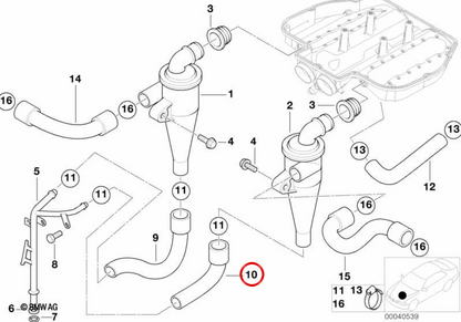 OEM return hose 11151406902 for BMW E39, E52. Original BMW.