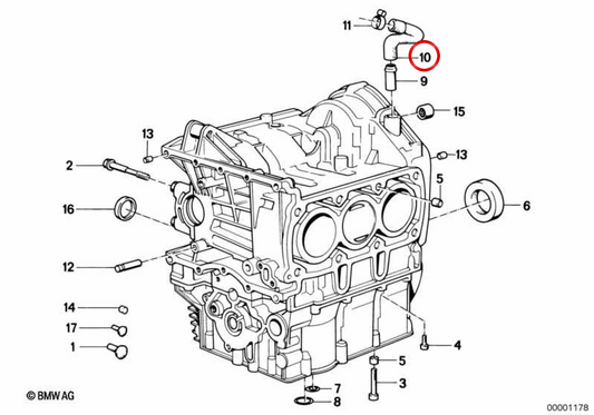 OEM-Entlüftungsschlauch 11151460480 für BMW Motorrad K75, K75 RT, K75 S, K100, K100 LT, K100 RS. Original BMW Motorrad.