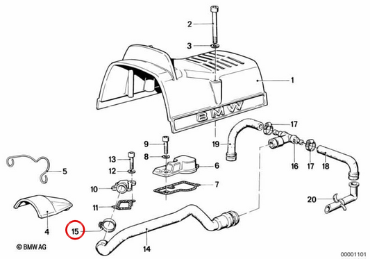 Fuggio del tubo del tubo OEM 11151460935 per BMW R50. BMW originale.