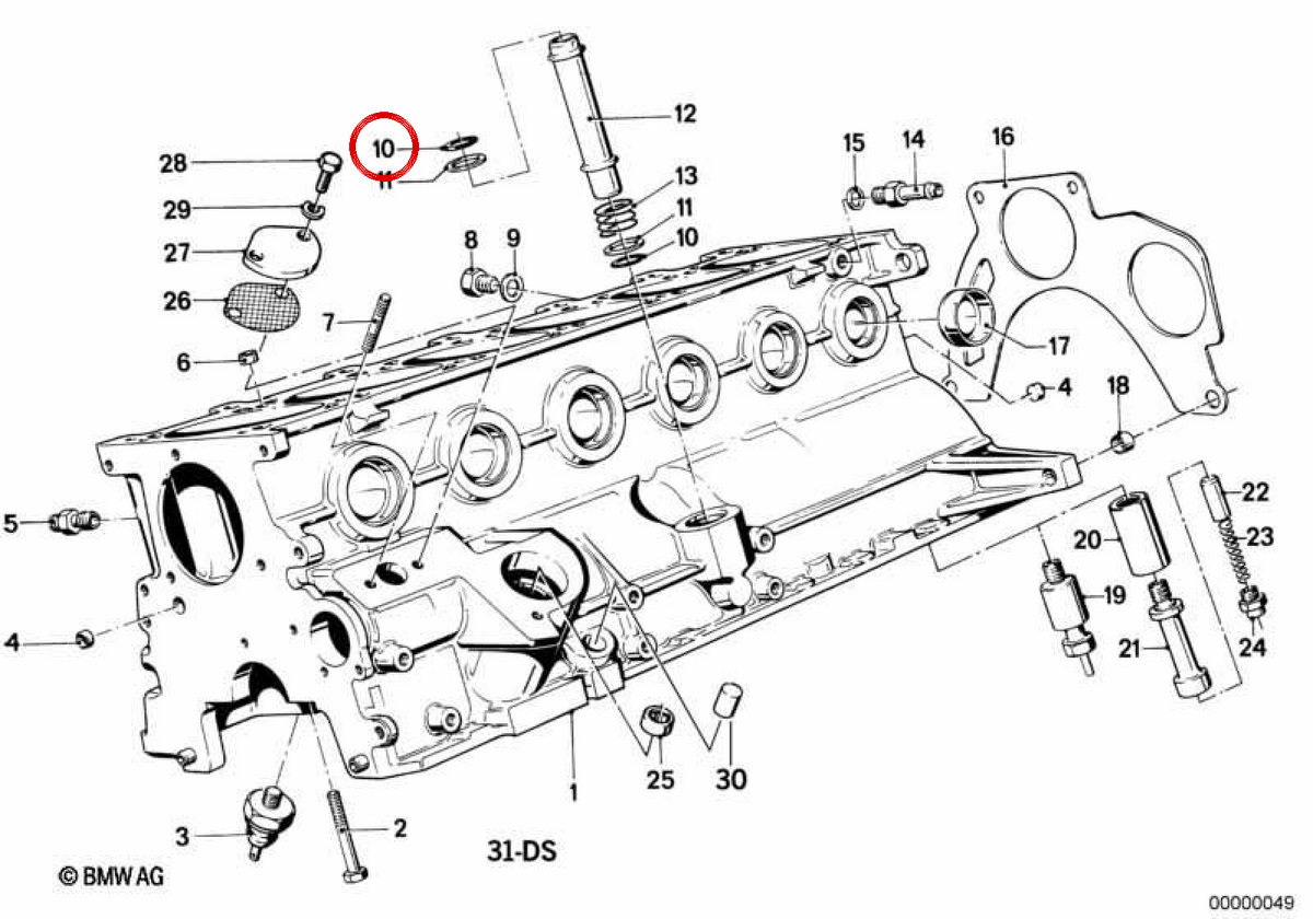 O -Ring für BMW E21, E30, E12, E28, E34 (OEM 11151714390). Original BMW.