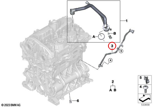 Tubería del aire de barrido OEM 11155A26152 para BMW Serie 3 G20, Serie 4 G22... y más. Original BMW.