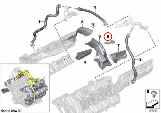 Supporto per copertura acustica OEM 1115758999 per BMW E70, E71. BMW originale.