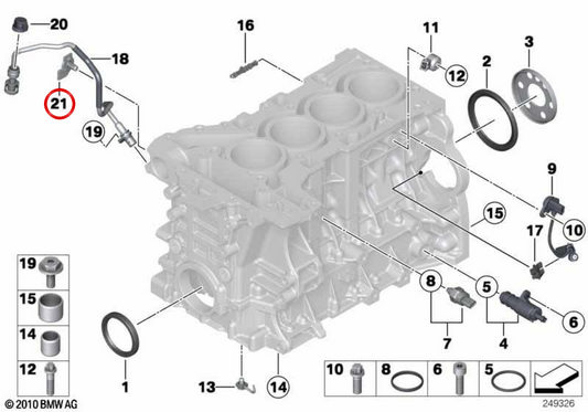 Suporte (Halter) OEM 11157613038 para BMW F20, F21, F22, F23, F30, F31, F34, F35, F32, F33, F36, F07, F10, F11, F18, E84, F25, F26, F15, E89. BMW genuíno.