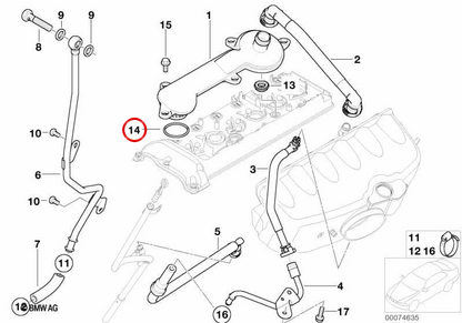 O-Ring (O-Ring) OEM 11157830966 for BMW E36, E46, Z3, E85, E86. Original BMW.