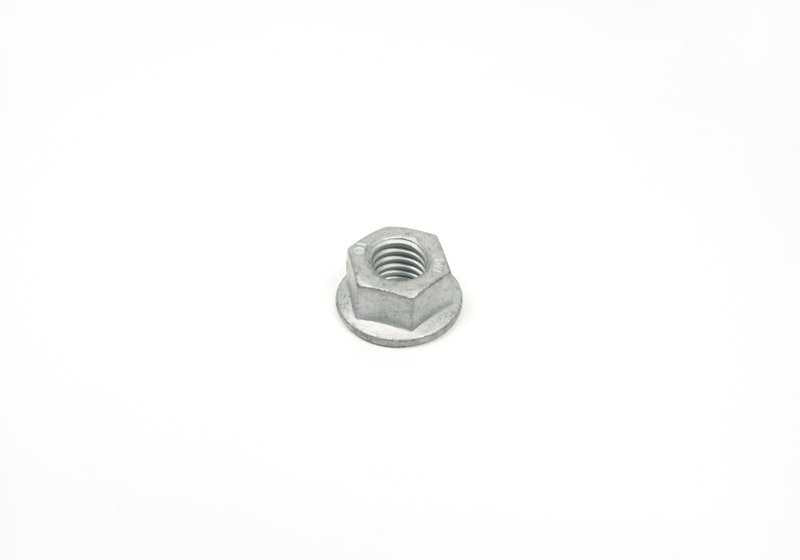 Hexagonal nut with flange for BMW 1 F40 series, F52, series 2 F44, F45, F46, U06, Series 3 E36, E46, E90, E92, E93, Series 5 E34, E39, E60, E61, Series 6 E63, E64, Series 7 E38, E65, E66, X1 F48, F39, X3 E83, X5 E53, E70, F15, F85, X6 E71, F16, F86, Z