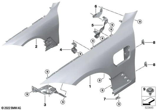 Suporte do painel lateral dianteiro esquerdo para BMW G26 Série 4 (OEM 41009466093). BMW originais.