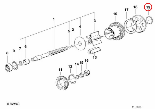 Arruela espaçadora OEM 11211461787 para BMW Motorrad K 1200 RS, K 100 RS, K 75 S... e muito mais. Originais BMW Motorrad.