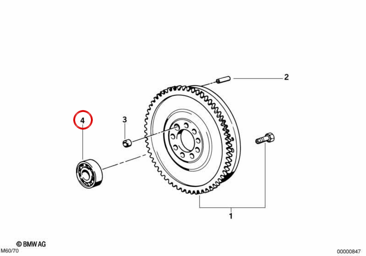 Cuscinetto a sfera OEM 11211720310 per BMW E81, E82, E87, E88, E30, E36, E46, E90, E91, E92, E93, E34, E39, E60, E61, E63, E64, E32, E38, E31, E84, E85, E53, E53, E53, E53, E53 E86, E52. BMW originale.