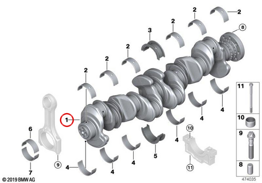 OEM Corpory 11218575891 per BMW G30, G31, G11, G12, G05, G06, G07. BMW originale.