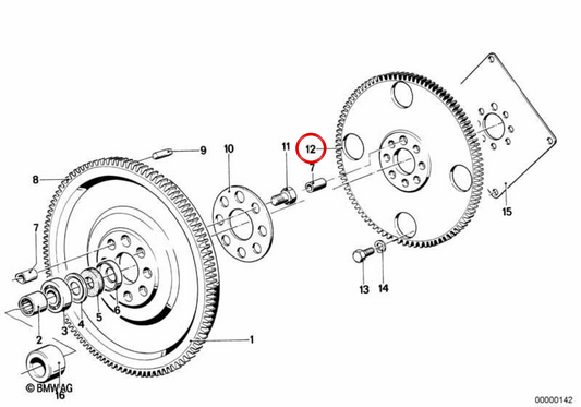 OEM inertia steering wheel 11221281000 for BMW E21, E30, E12, E28. Original BMW.