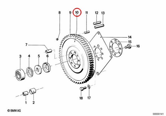 Inertie OEM volant 11221284675 pour BMW E21, E30, E12. BMW d'origine.