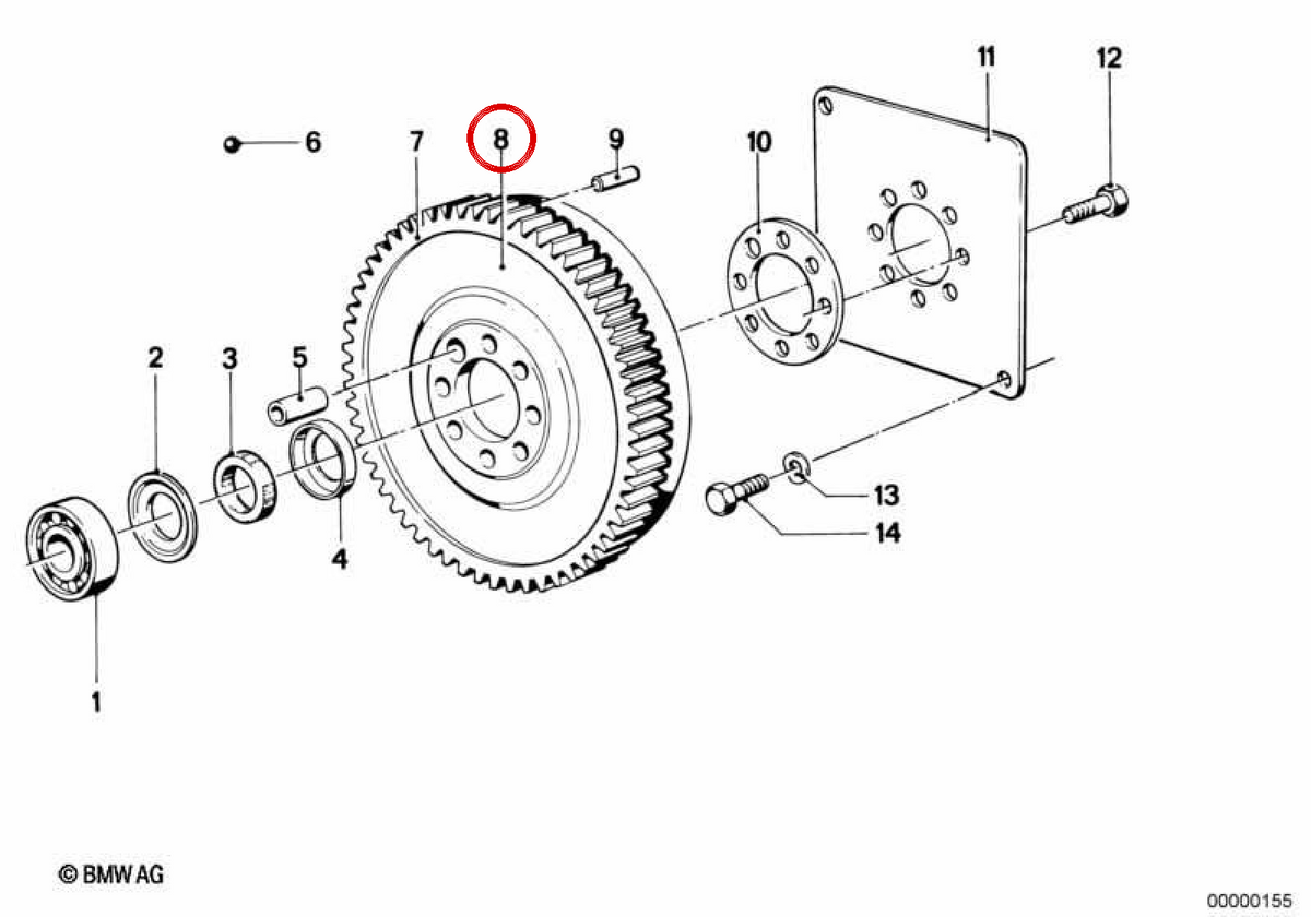 OEM -Trägheitlenkrad 11221313877 für BMW E30, E34, E28, E24. Original BMW.