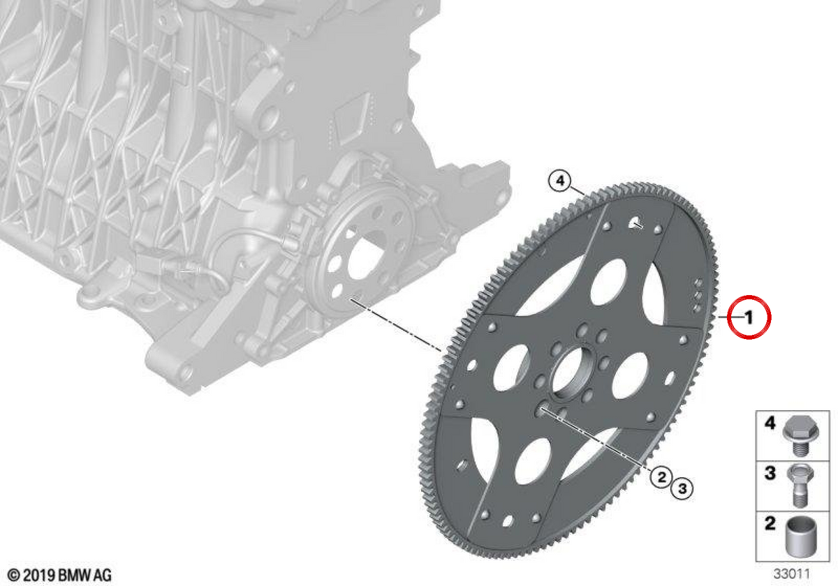 OEM automatic motor flyer 11227788746 for BMW E90, E90N, E91, E91N, E92, E92N, E93, E60, E60N, E61, E61N, E63N, E64N, E65, E66, E83, E83N, E53, E70, E70, E70N, E70N, E70. Original BMW.
