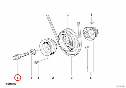 Tornillo hexagonal OEM 11231709037 para BMW E21, E30, E12, E28, E34, Z1. Original BMW.