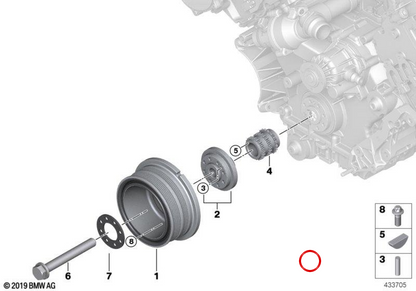 Rondella OEM 11237568312 per BMW E60, E61, E63, E64, E65, E66, E53, E70. BMW originale.