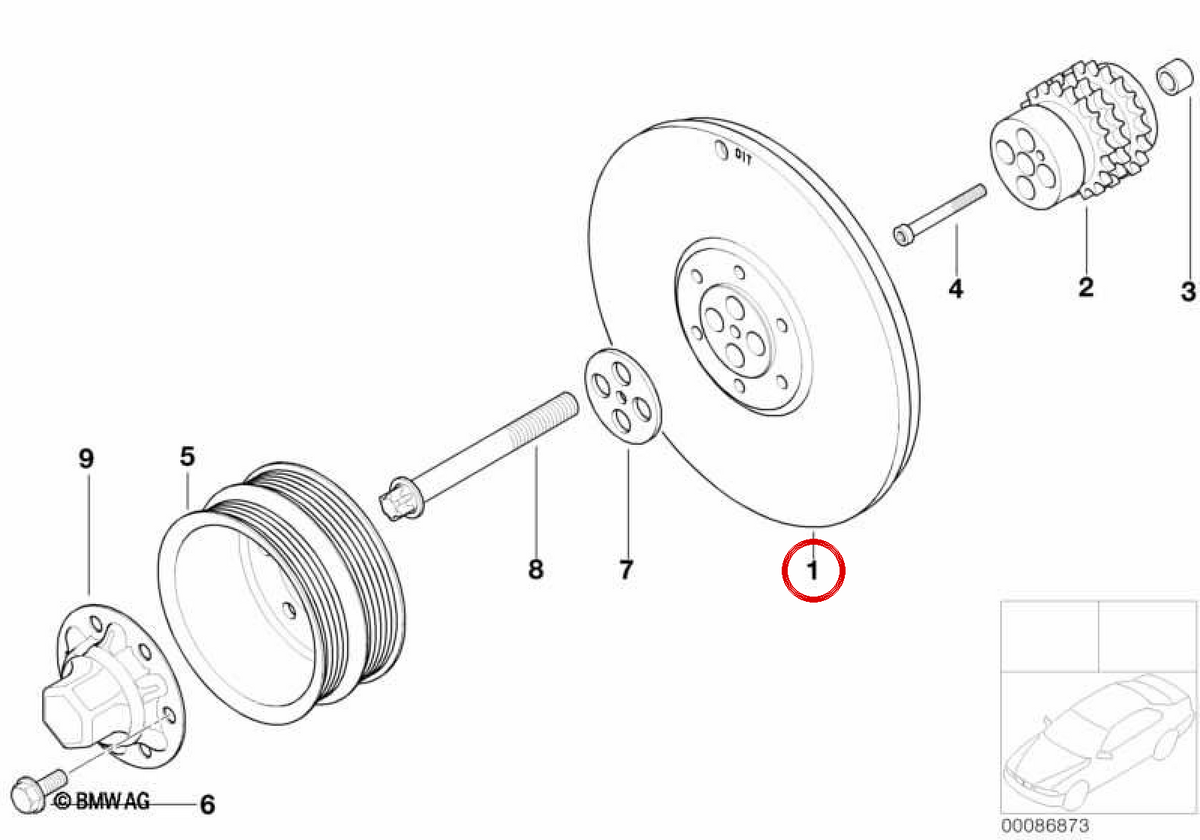 Vibrazioni OEM AMPPLER 11237834425 per BMW E36, E46, Z3, E85, E86. BMW originale.