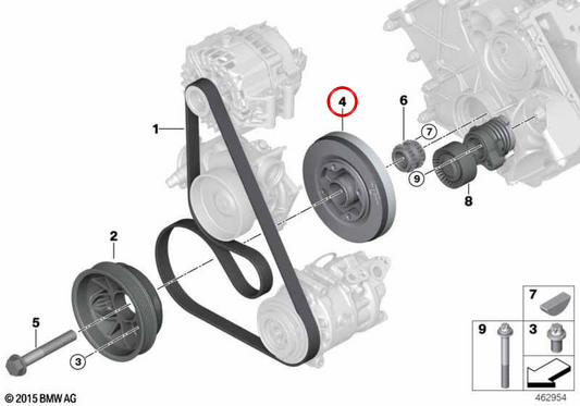 Vibrations OEM Mortiguador 11237852253 pour BMW F90, G30, G31, G90, G11, G12, G70, F91, F92, F93, G14, G15, G16, G05, F95, G06, F96, G07, G09. BMW d'origine.