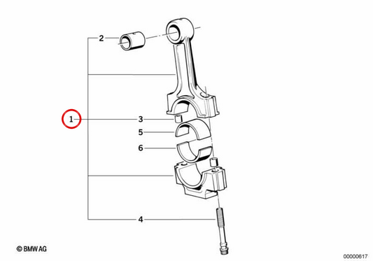 Biela OEM 11241288386 para BMW E30, E34, Z1. BMW genuíno.