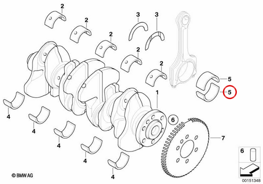 Casquilho do virabrequim 40,00 mm OEM 11247588267 para MINI R55, R56 One com motor N12. MINI originais.