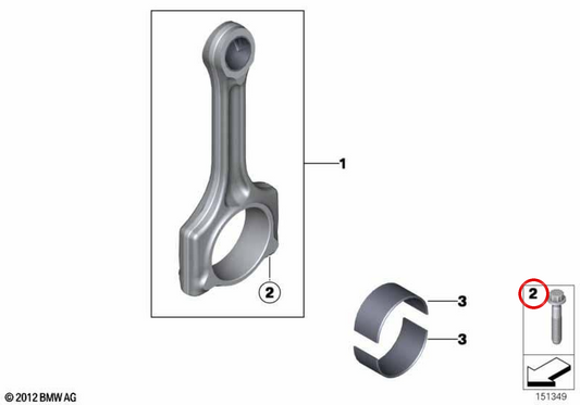 Tornillo de biela OEM 11247593922 para MINI R56, Clubman R55, Cabrio R57, Countryman R60... y más. Original MINI.
