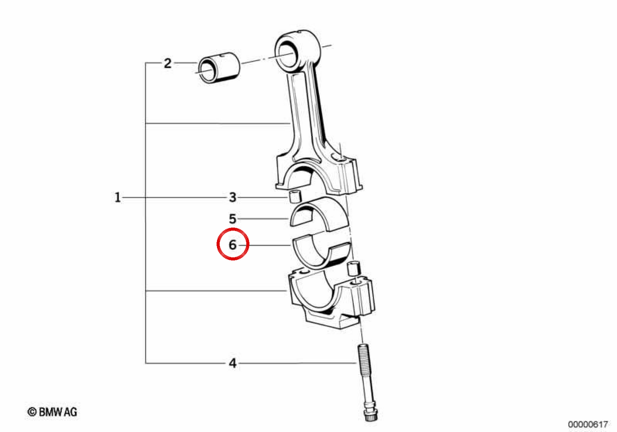 Cuscinetti da banco OEM 11247810882 per BMW E87, E30, E36, E46, E90, E91, E92, E93, E28, E34, E39, E60, E61, E63, E64, E38, E65, E66, E83, E53, E70, E70, E70 E71. BMW originale.