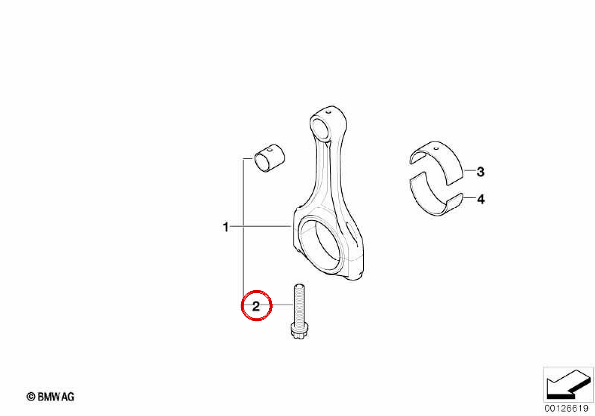 Biela Vite OEM 11247834310 per BMW E36, E46, Z3, E85, E86. BMW originale.