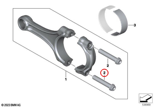 Tornillo de biela OEM 11247923739 para BMW Motorrad F650GS, F700GS, F750GS, F800GS, F800GT, F800R, F800S, F800ST. Original BMW Motorrad.