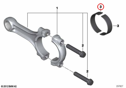 Cuscinetto di biella blu OEM 11248530273 per moto BMW R1200GS, R1250GS, R1200RT, R1250RT, R1200R, R1250R, R1200RS, R1250RS... e altro ancora. BMW Motorrad originale.