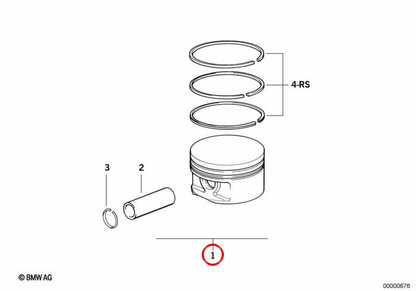 OEM left piston 11251436092 for BMW E38, E31. Original BMW.