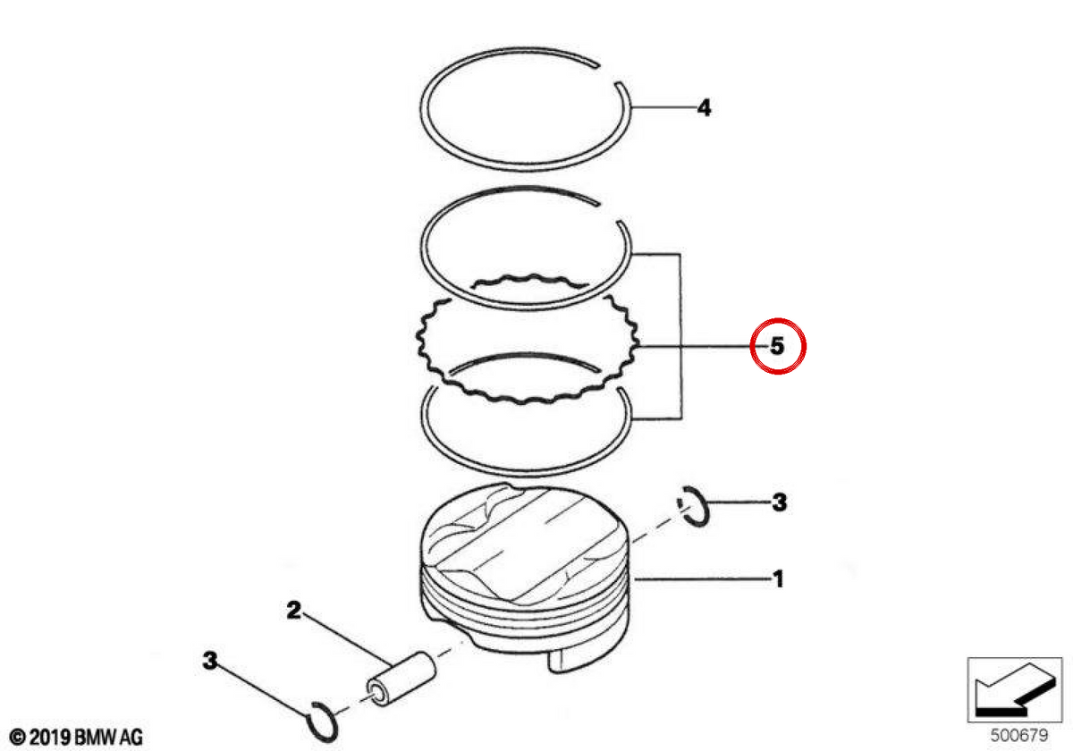OEM Oil Rasker 11252195334 pour BMW E30, E34, E36, E39, E46, E53, E60, E61, E63, E64, E65, E66, E67, E83, Z3, Z4. BMW d'origine.