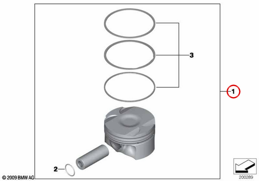 OEM Piston 11257584821 pour BMW F01, F02. BMW d'origine.