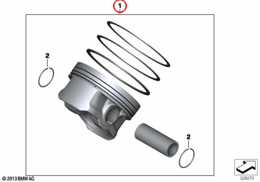 Piston OEM 11257720677 pour motos BMW K1600 GT, K1600 GTL, K1600 Bagger. BMW Motorrad d'origine.