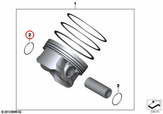 Circlip OEM 11257720680 pour BMW Motorrad K 1600 GT, K 1600 GTL, K 1600 Bagger. BMW Motorrad d'origine.