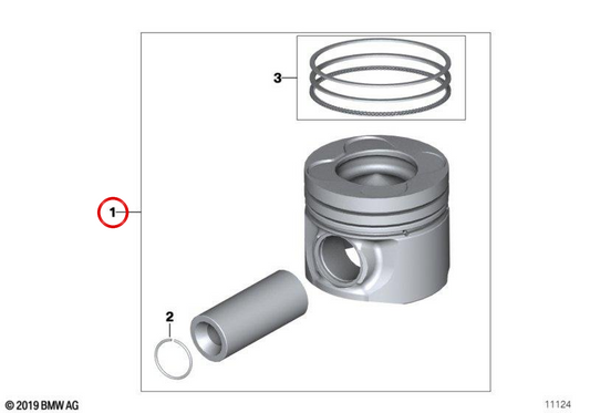 OEM Piston 11257785366 für BMW E38. Original BMW.