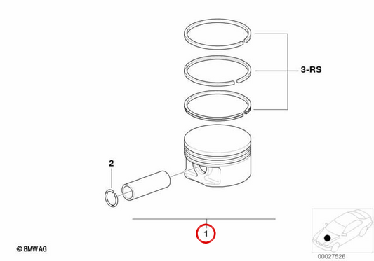 OEM Piston 11257843748 für BMW E39, E52. Original BMW.
