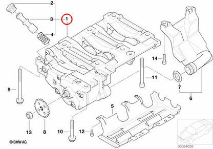Ölpumpe und Gleichgewichtspumpe für BMW E81, E82, E87, E88, E46, E91, E92, E93, E60N, E84, E85 (OEM 11277594471). Original BMW
