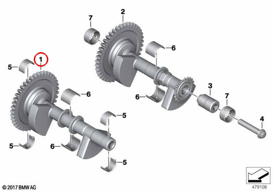 Front differential shaft OEM 11278563949 for BMW F 750 GS, F 850 ​​GS, F 850 ​​GS Adventure, F 900 R, F 900 XR motorcycles. Original BMW Motorrad.