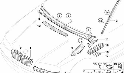 Moldura embellecedora OEM 51138229138 para BMW E46. Pieza original BMW. Ideal para sustituir molduras externas deterioradas. Compatible solo con BMW E46.