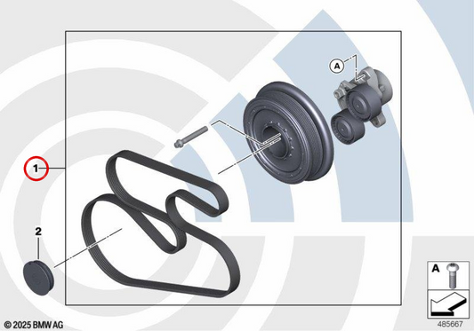 Reparaturkit -Übertragung OEM 11282469671 für BMW F30, F31, F34, F36, F07, F10, F11, F01, F02, F25, F26, F15, F16. Original BMW.