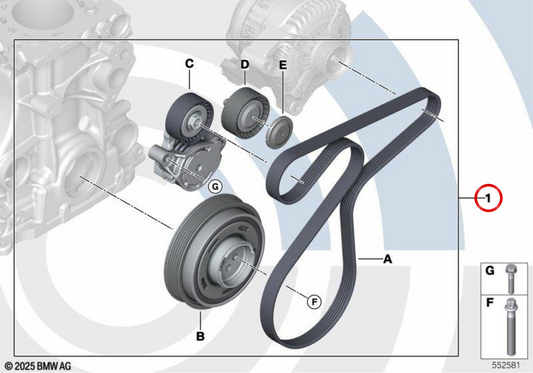 Reparaturkitübertragung durch Correa 11285a35e15 für BMW F52, F45, F46, F48, F49, F39 und Mini F55, F56, F57, F54, F60. Original BMW und Mini.