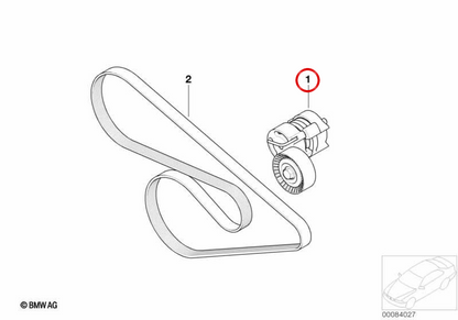 Tenditore meccanico dell'OEM 11287558969 per BMW E81, E87, E88, E90, E91, E92, E93, E60, E61. BMW originale.