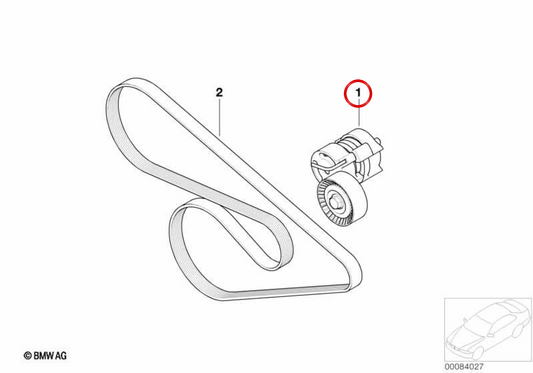 Mechanischer Spanner des OEM 11287558969 für BMW E81, E87, E88, E90, E91, E92, E93, E60, E61. Original BMW.