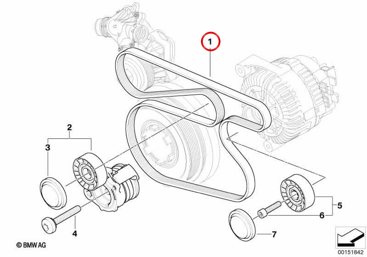 OEM accessories 1128477780 for BMW E87, E90, E91, E92, E93 (118d models, 120d, 318d, 320d with M47 engine). Original BMW.