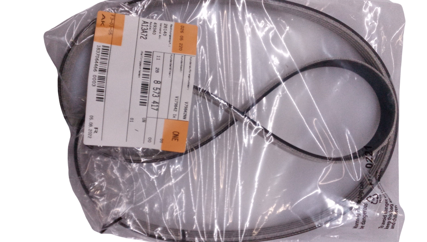 Correa poli V (5PK1395) OEM 11288573417 para MINI R55, R56, R57, R58, R59, R60, R61. Compatible con motores diésel N47T. Repuesto original MINI.