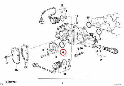 O-ring (O-Ring) OEM 11311317730 for BMW E21, E23, E24, E28, E30, E31, E32, E34, E36, Z3. Original BMW.