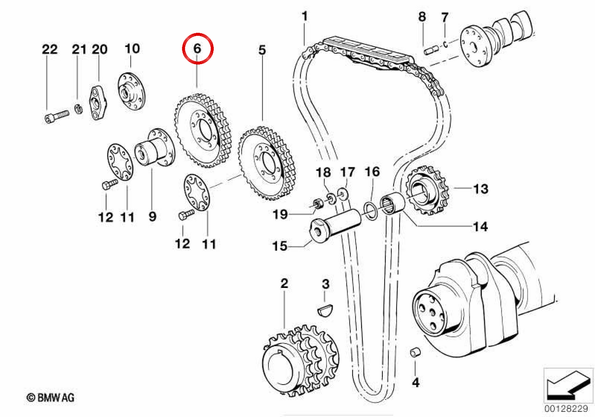 OEMA ESCAPE TREE TREE PIÑÓN 11311317964 for BMW E34. Original BMW.