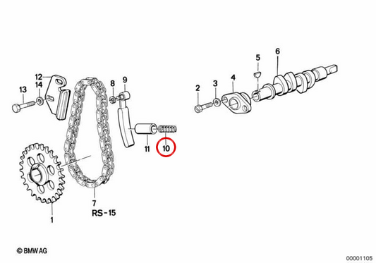 OEM Valve Spring 11311335584 per BMW Motorrad {R248, K25, K26, K27, K28, K29, K30, R21, R22, R28}. BMW originale.